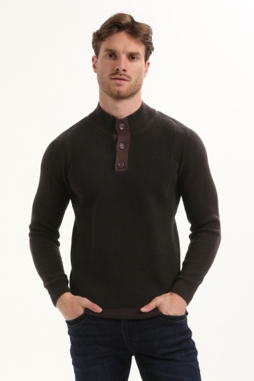 Gabbiano Trui STOERE KNOOPSLUITING TRUI 615770 5702 oak brown