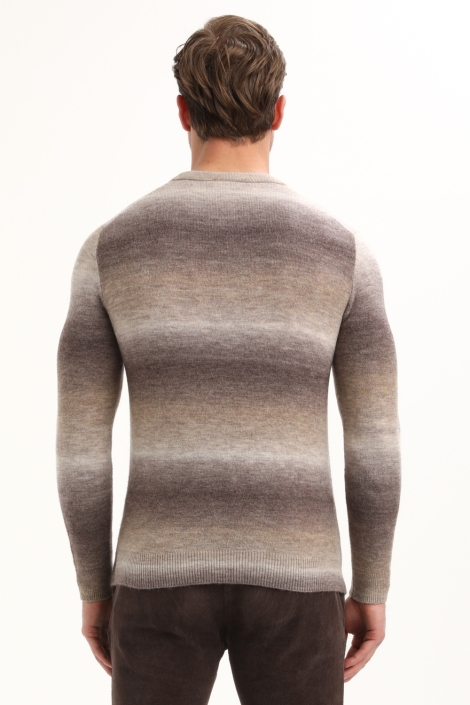 Gabbiano taupe heren trui | Model achteraanzicht
