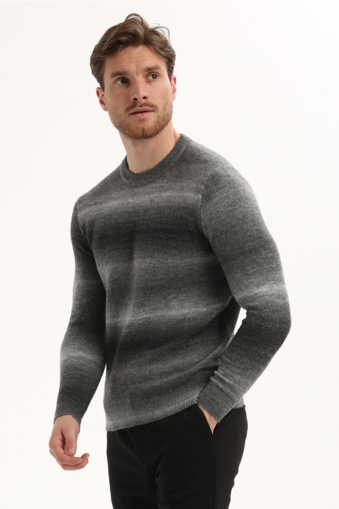 Gabbiano grijze heren trui | Model zijaanzicht