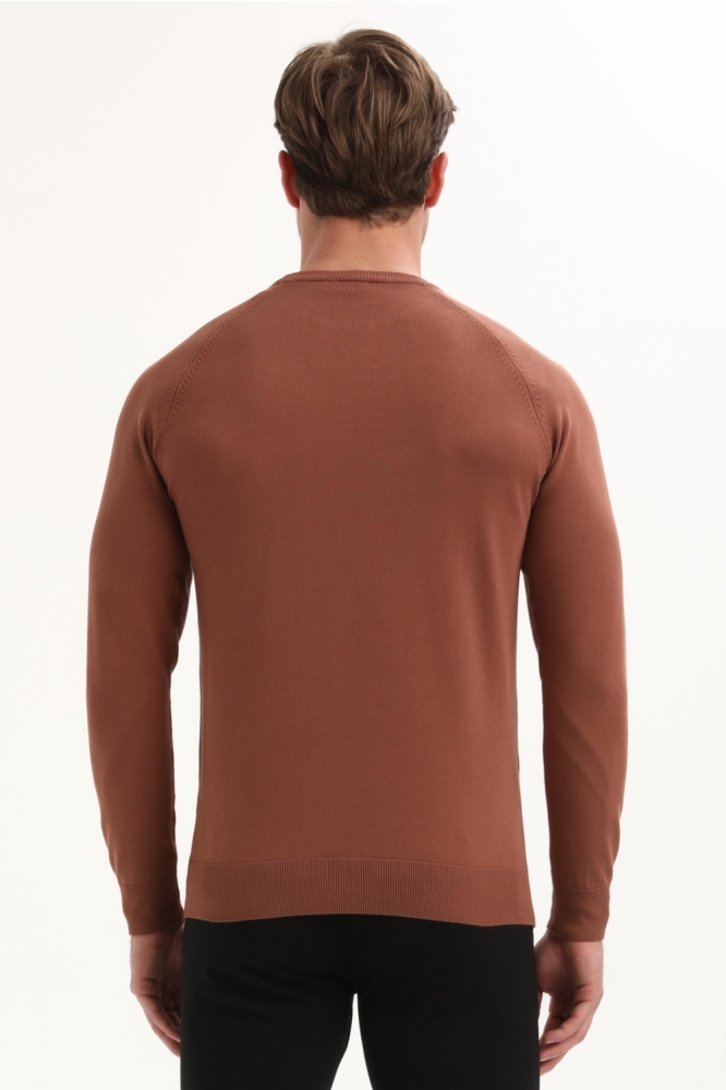 Gabbiano taupe heren trui | Model achteraanzicht