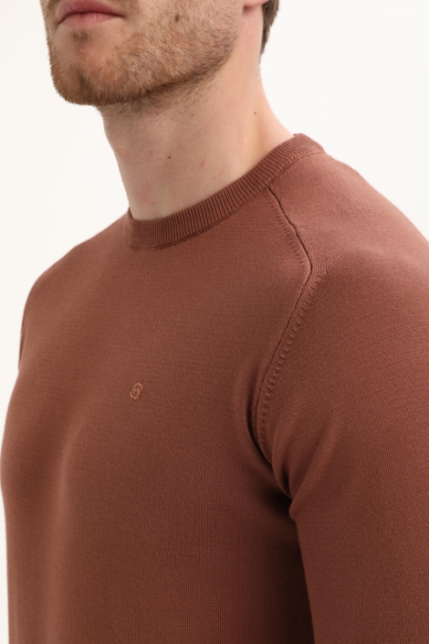 Gabbiano taupe heren trui | Close up