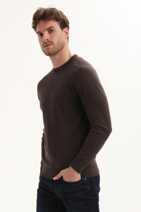 Gabbiano bruine heren trui | Model zijaanzicht