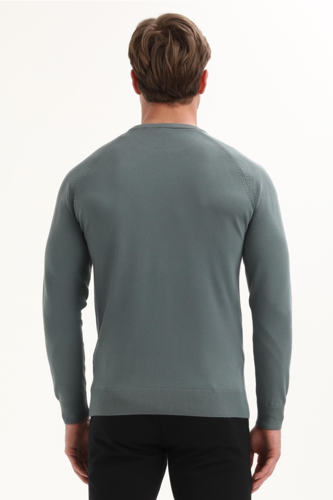 Gabbiano blauwe heren trui | Model achteraanzicht