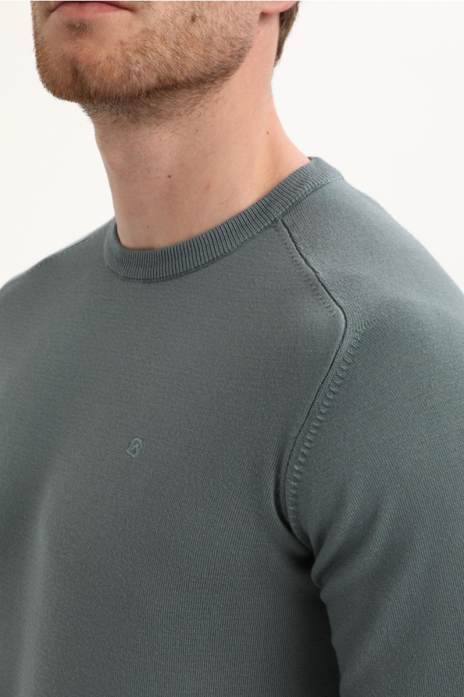 Gabbiano blauwe heren trui | Close up