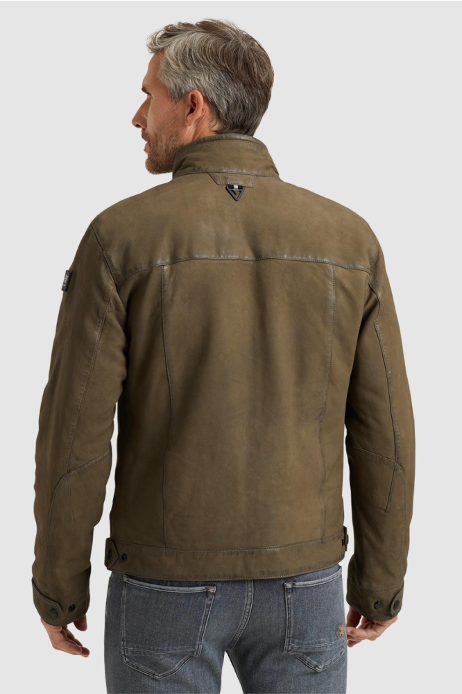 Vanguard bruine heren leren jas | Model achteraanzicht