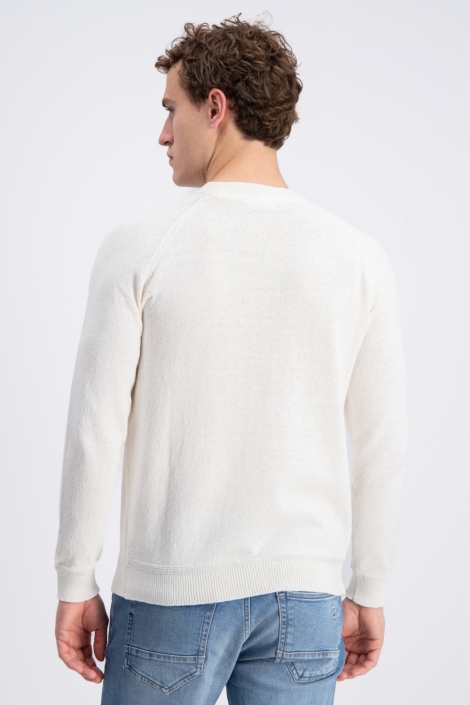 Gabbiano ecru heren trui | Model achteraanzicht