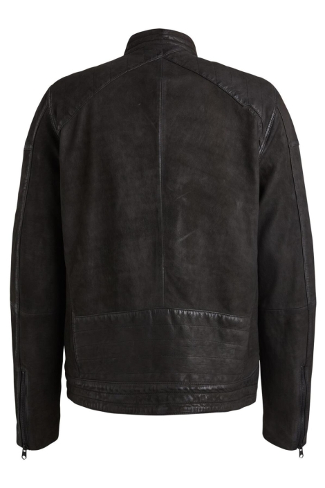 Cast Iron zwarte heren leren jas | Achteraanzicht