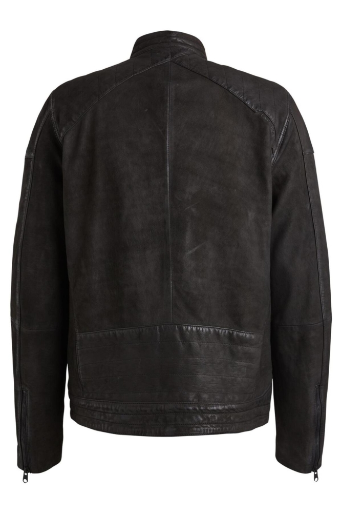 Cast Iron zwarte heren leren jas | Achteraanzicht