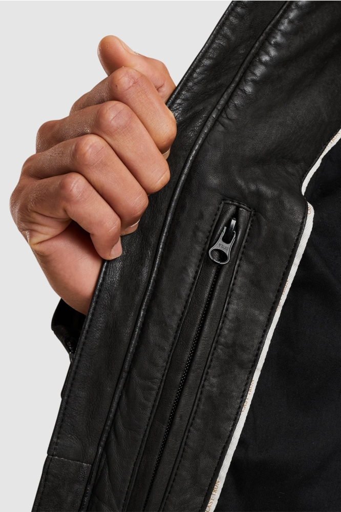 Cast Iron zwarte heren leren jas | Unique Selling Point