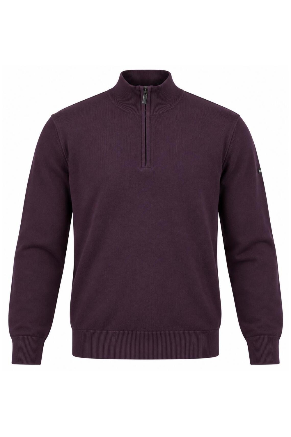 Ballin paarse heren trui | High neck halslijn | Regular fit | Ritssluiting | Lange mouw