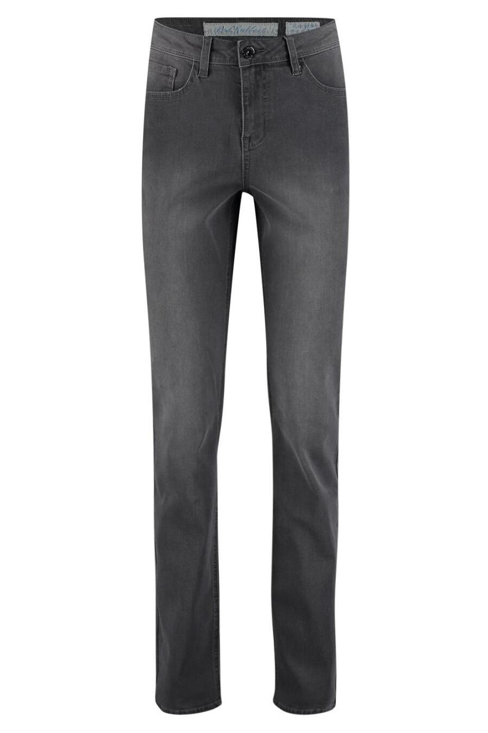 Red Button grijze dames jeans | High waist | Stonewash wassing | Straight fit | 5-Pocket zakken | Knoop- en ritssluiting | High waist