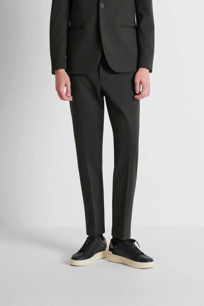 Antony Morato groene heren broek | Slim Fit | Steekzakken | Knoop- en ritssluiting | Regular waist